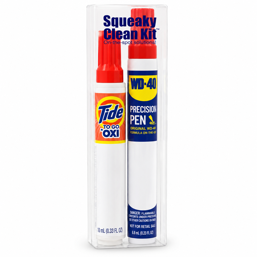 Squeaky Clean Kit - WD-40® Precision Pen and Tide® to Go + Oxi Travel Kits - Imprint Now - AUS