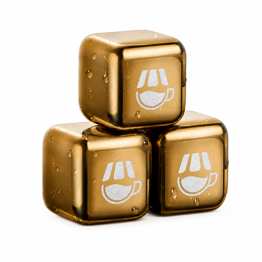 Gold Stainless Steel Ice Cubes - Imprint Now - AUS