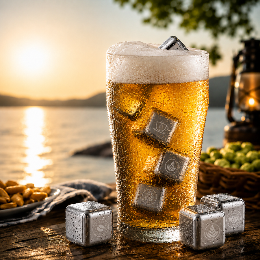 Silver Stainless Steel Ice cubes - Imprint Now - AUS