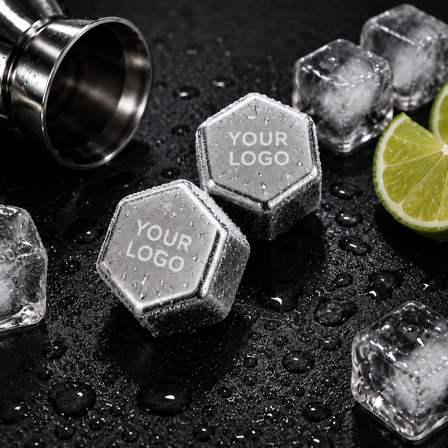 Hexagon Stainless Steel Ice Cubes - Imprint Now - AUS