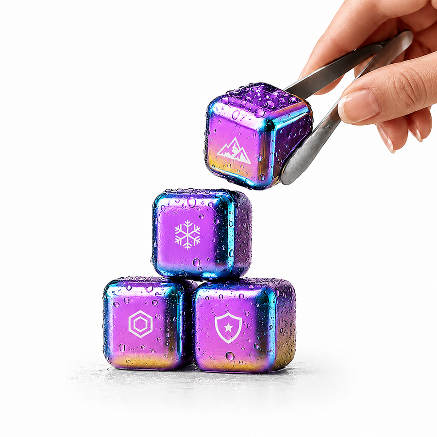 Rainbow Stainless Steel Ice Cubes - Imprint Now - AUS