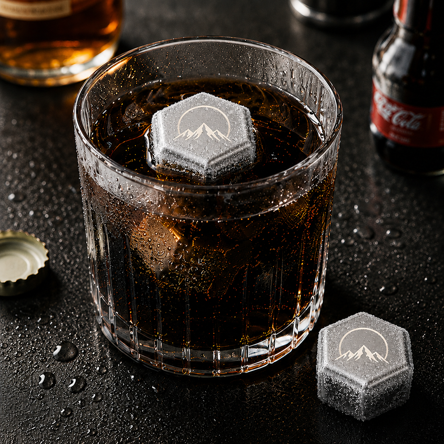 Hexagon Stainless Steel Ice Cubes - Imprint Now - AUS