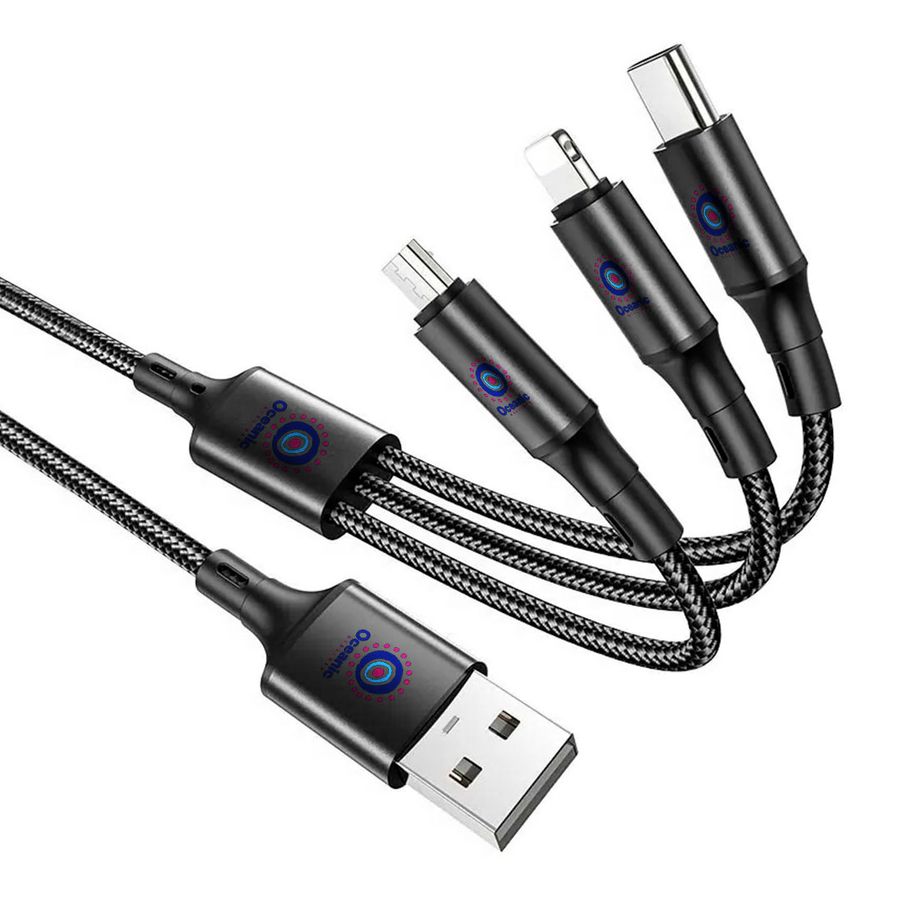 Nylon Braided 3-in-1 Charging Cables - Imprint Now - AUS