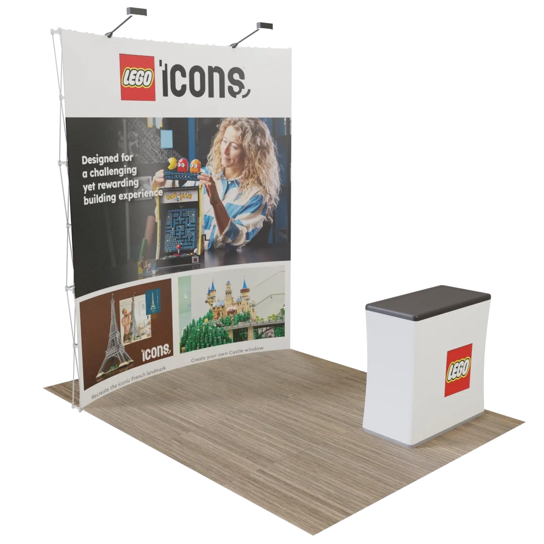 Custom Curved Pop-up Trade Show Display Stand 2.4 m x 2.4 m - Imprint Now - AUS