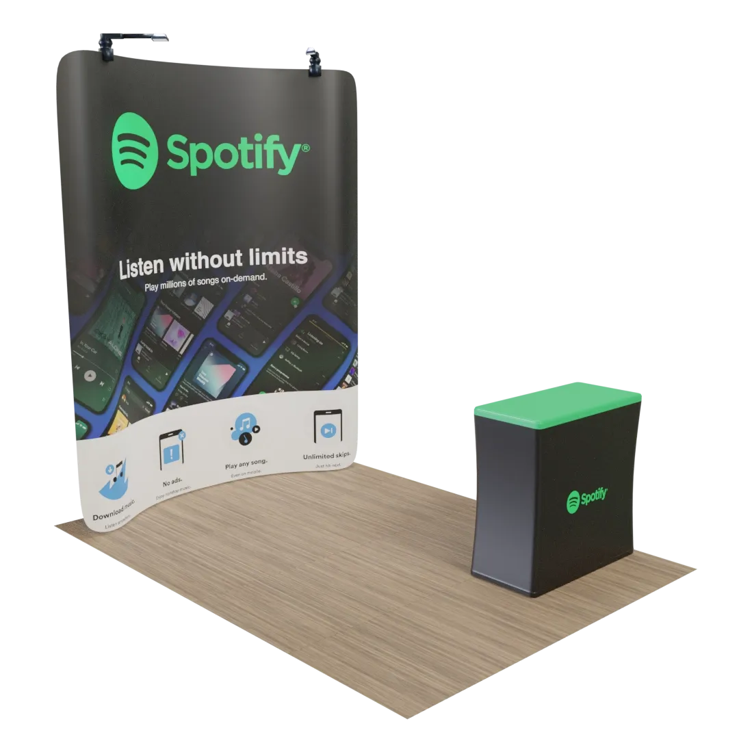 Custom Curved Zip-up Trade Show Display Backdrop Booth Stand 2.4 m x 2.4 m - Imprint Now - AUS