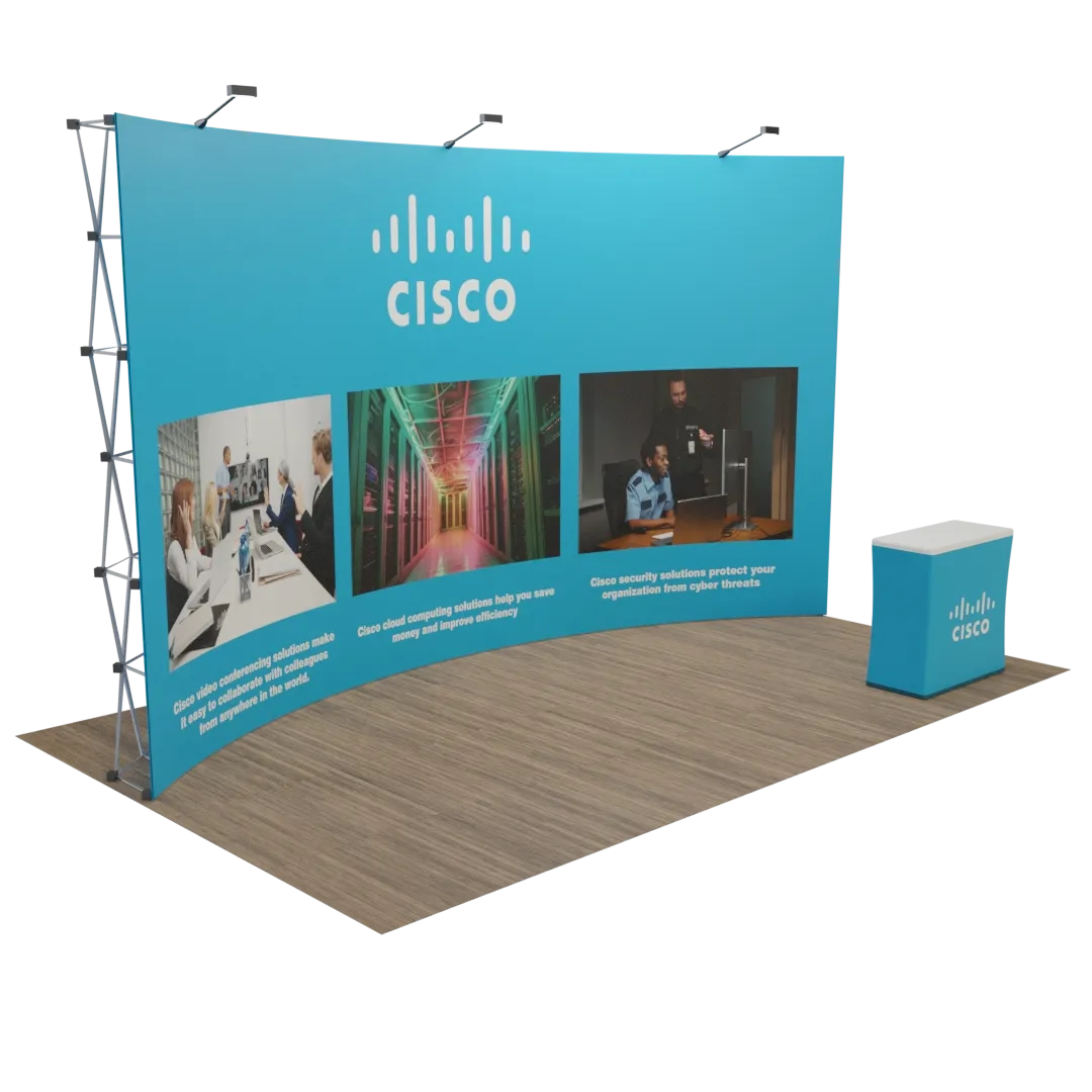 Custom Curved Pop-up Display Stand 6.1 m x 3 m - Imprint Now - AUS